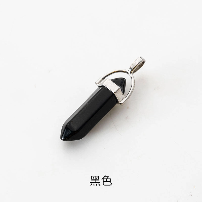 Wholesale Fashion Hexagonal Column Diamond Bullet Pendant Accessories Glass Pendant Glass Necklace Jewelry