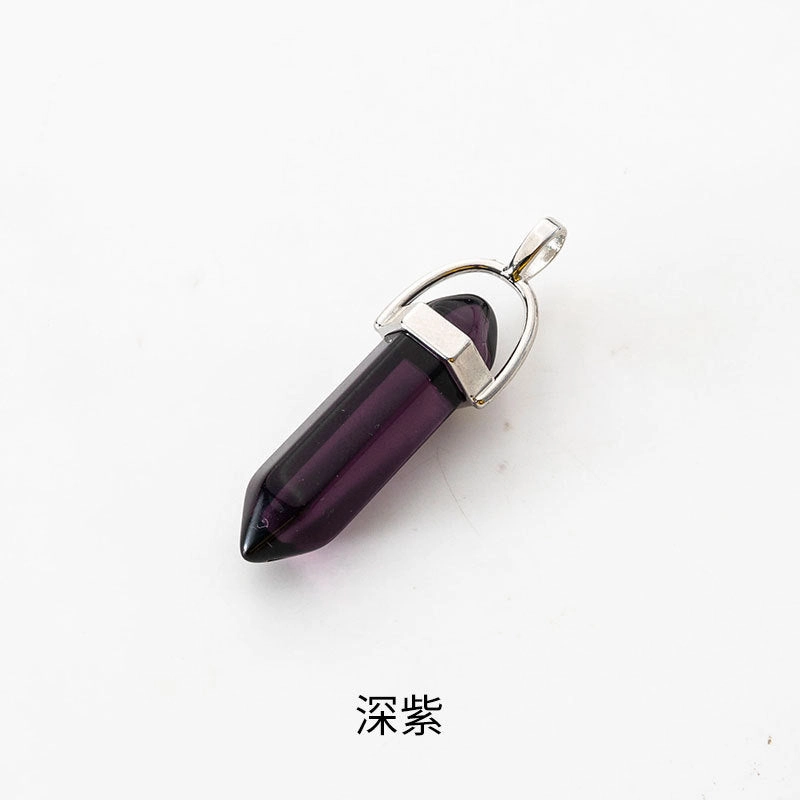 Wholesale Fashion Hexagonal Column Diamond Bullet Pendant Accessories Glass Pendant Glass Necklace Jewelry