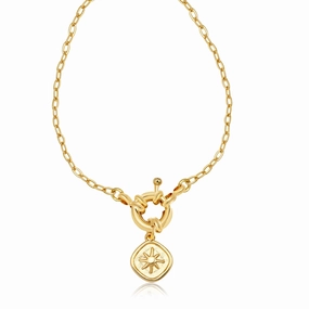 Wholesale Fashion Irregular Copper Plated Gold Necklace