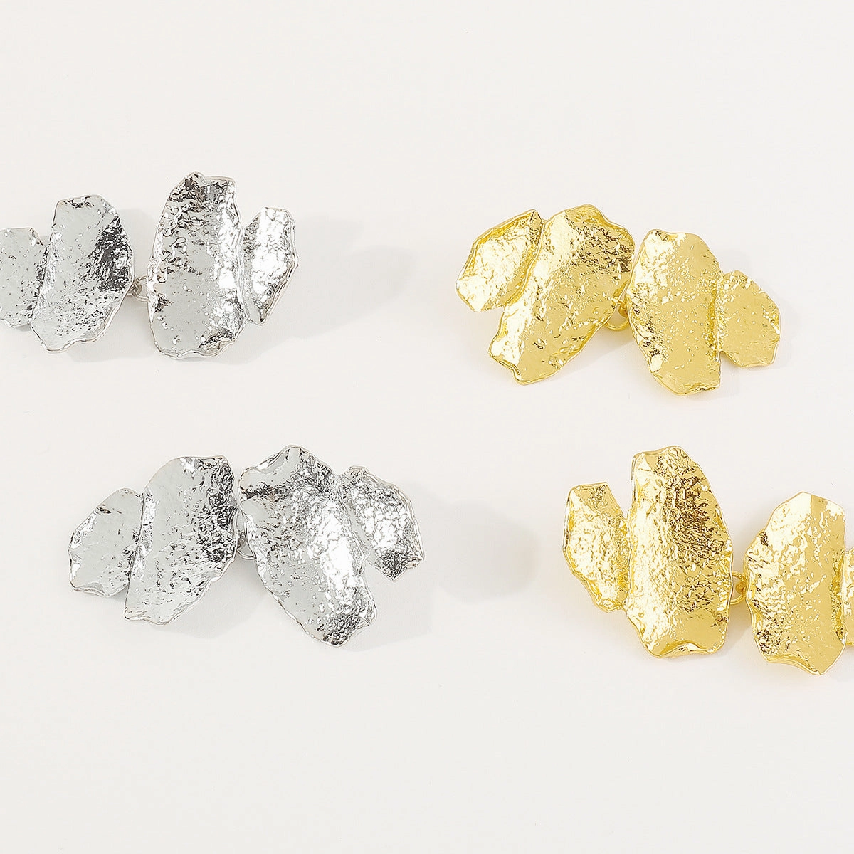 Wholesale Fashion Irregular Retro Exaggerated Geometric Multi-layer Stitching Earrings