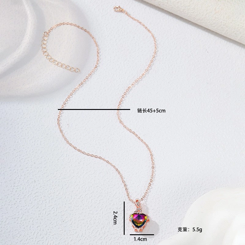 Wholesale Fashion Love Pendant Heart Shape Diamond Crystal Necklaces