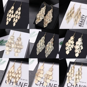 Wholesale Fashion Metal Exaggerated Tassel Long Earrings