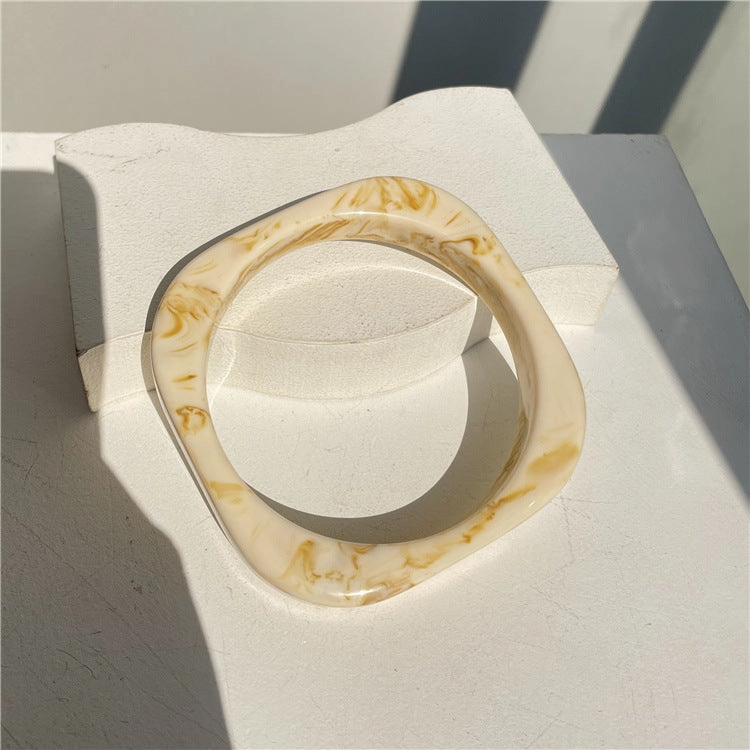 Wholesale fashion new marble acrylic bracelet shaped resin square round bracelet