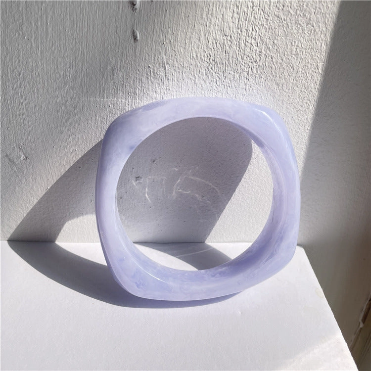 Wholesale fashion new marble acrylic bracelet shaped resin square round bracelet