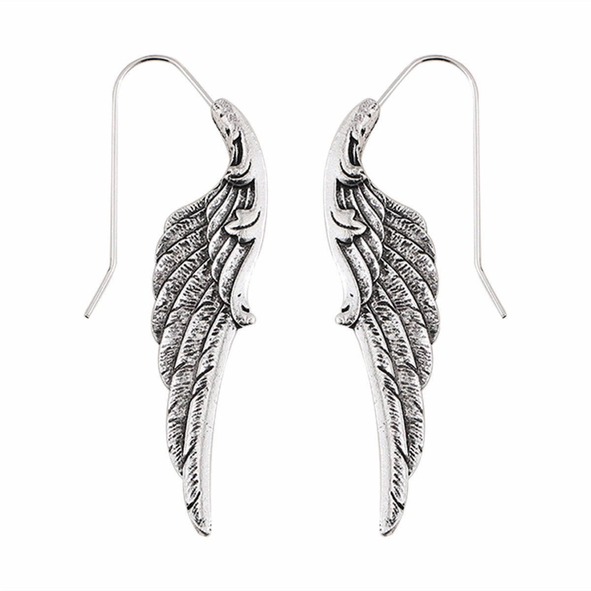Wholesale Fashion Personality Angel Wings Metal Exaggerated Temperament Texture Design Earrings