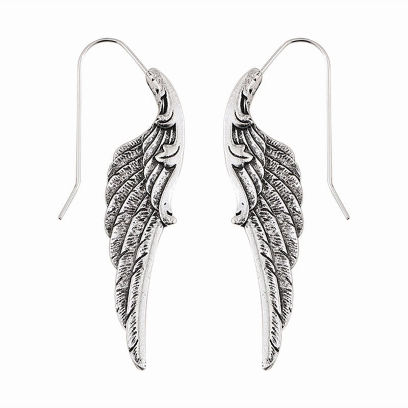 Wholesale Fashion Personality Angel Wings Metal Exaggerated Temperament Texture Design Earrings