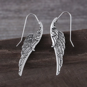 Wholesale Fashion Personality Angel Wings Metal Exaggerated Temperament Texture Design Earrings
