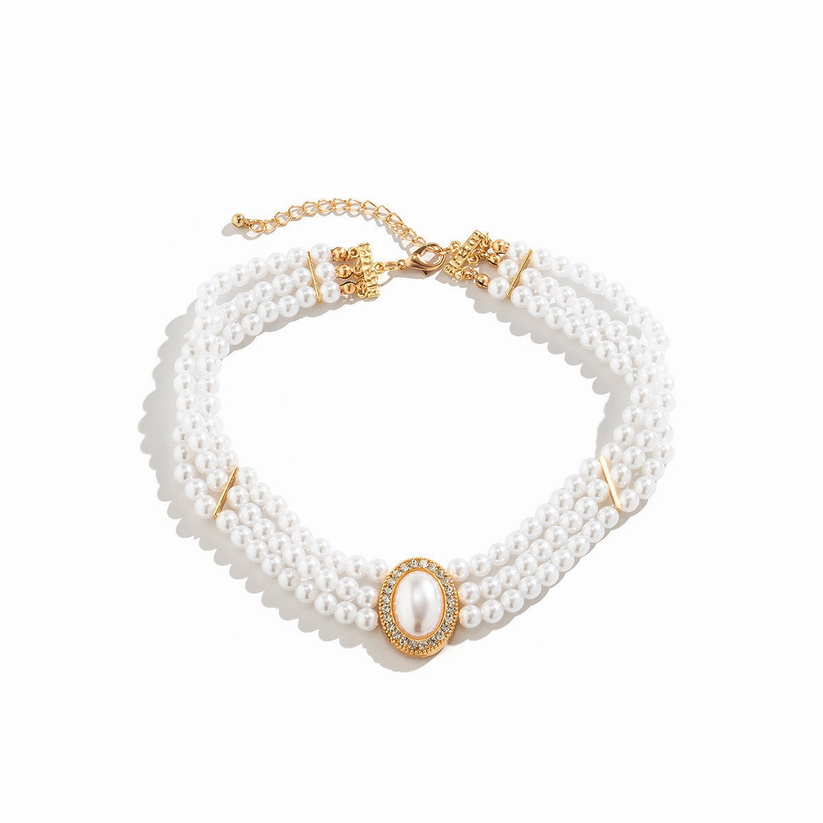 Wholesale Fashion Retro Geometric Beads Simple Turquoise Multi-layer Design Long Chain Alloy Clavicle Chain