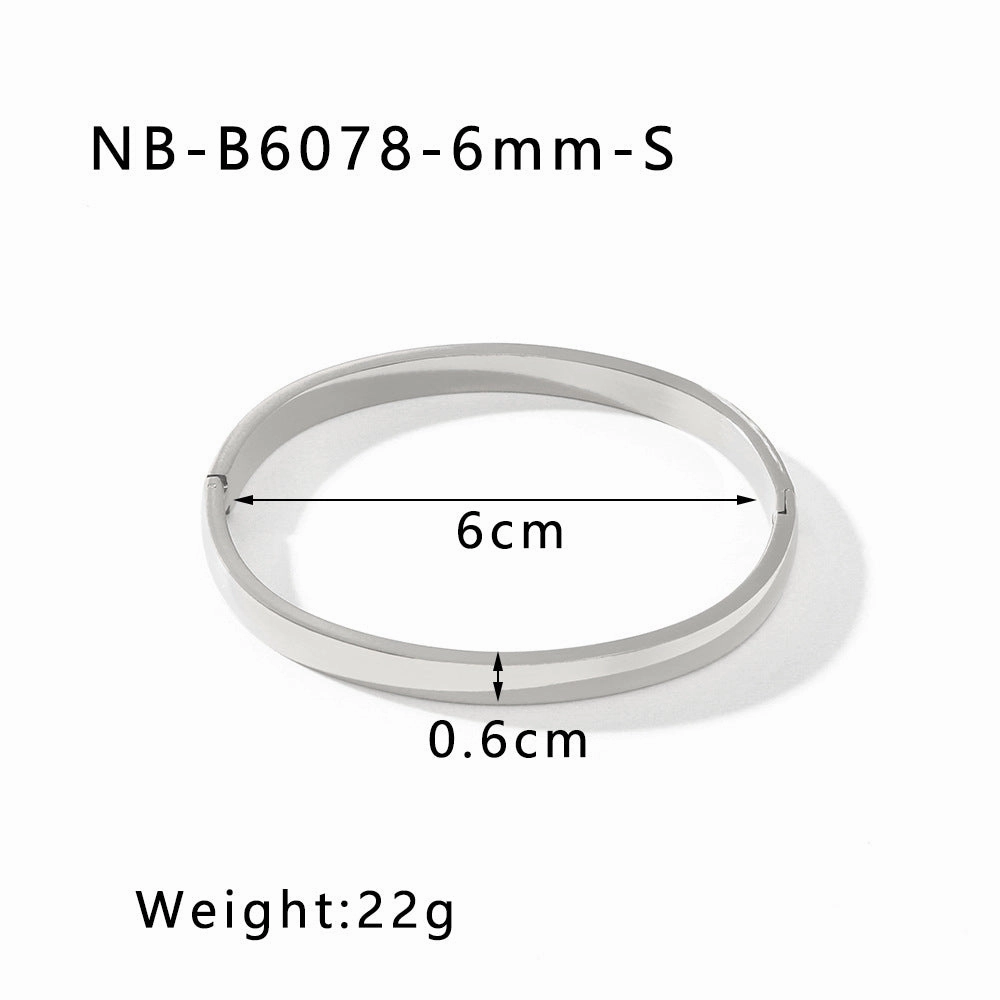 Wholesale Fashion Simple Vacuum Gold-plated Spherical Buckle Hand-polished Simple High-grade Plain Ring Bracelet