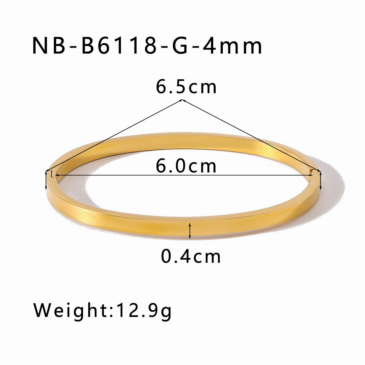 Wholesale Fashion Simple Vacuum Gold-plated Spherical Buckle Hand-polished Simple High-grade Plain Ring Bracelet