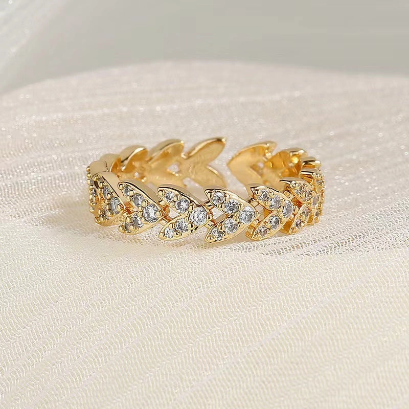 Wholesale Fashion Simple Wheat Ear Open Adjustable Ring