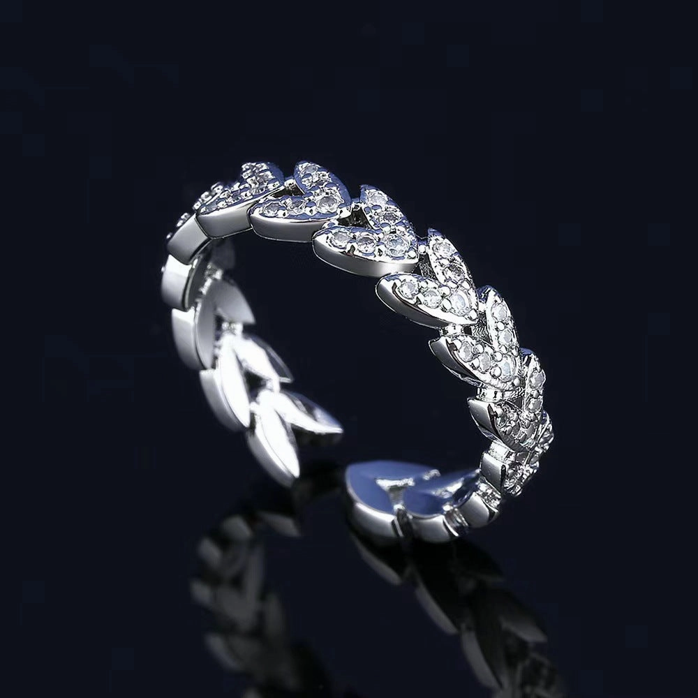 Wholesale Fashion Simple Wheat Ear Open Adjustable Ring