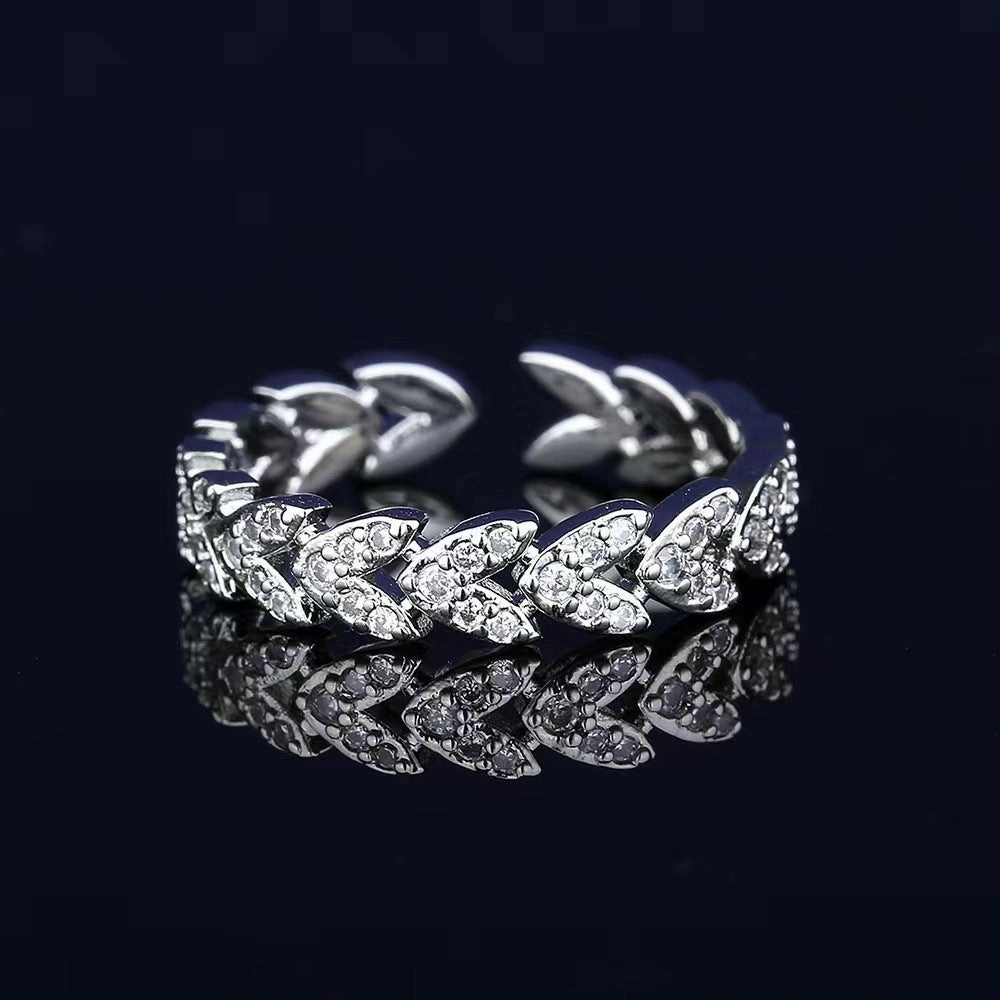 Wholesale Fashion Simple Wheat Ear Open Adjustable Ring