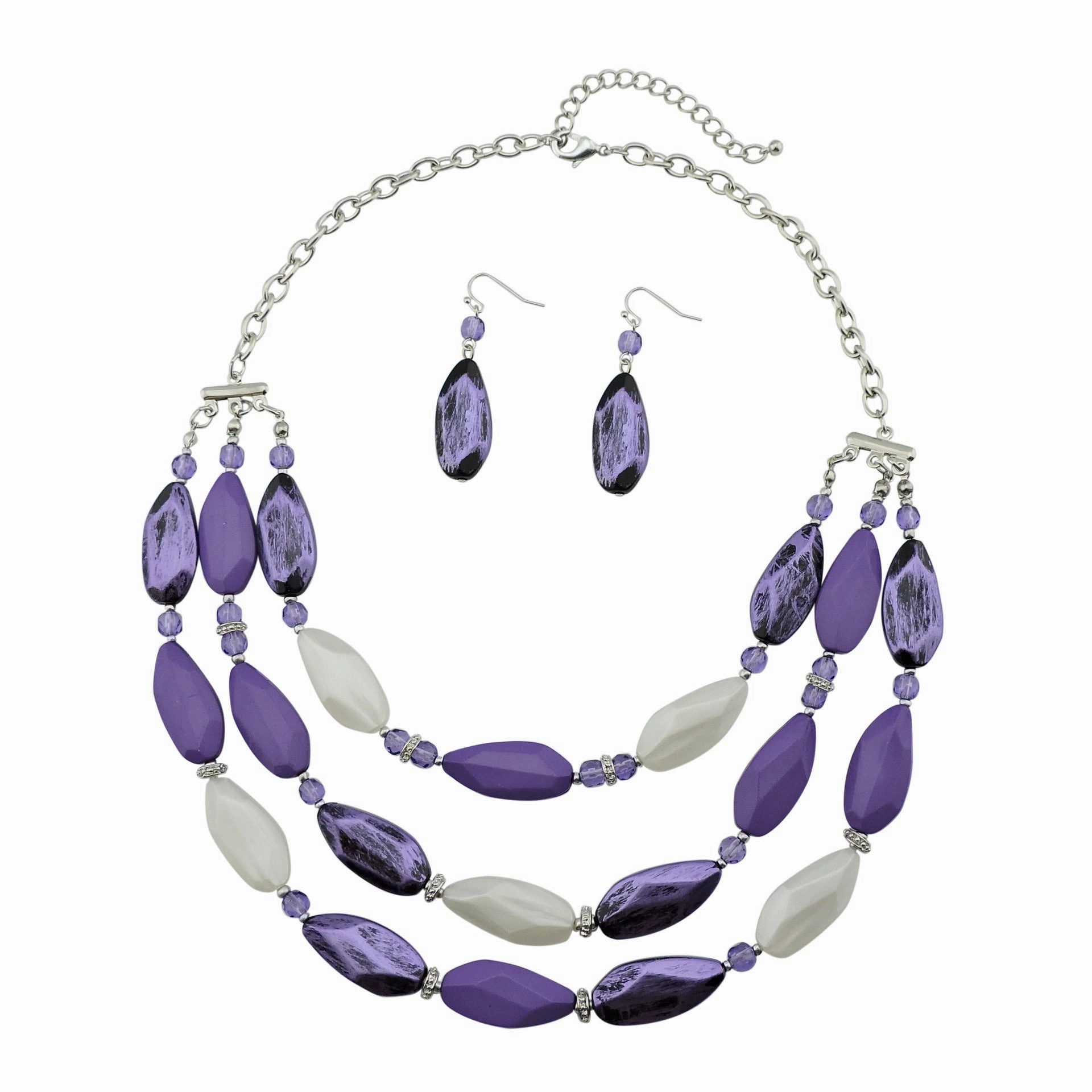 Wholesale Fashion Vintage Three-layer Acrylic Earrings Necklace