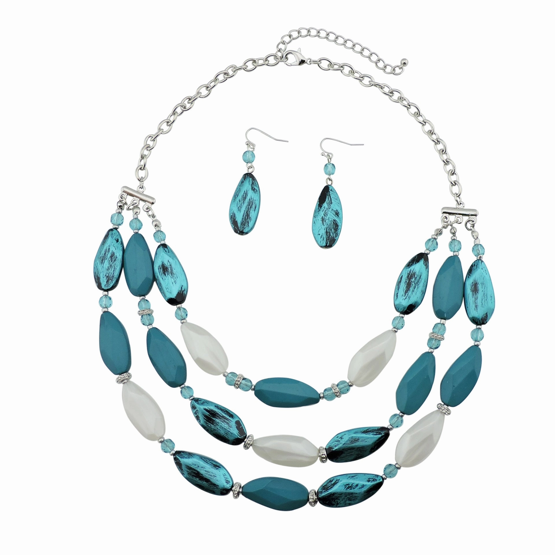 Wholesale Fashion Vintage Three-layer Acrylic Earrings Necklace