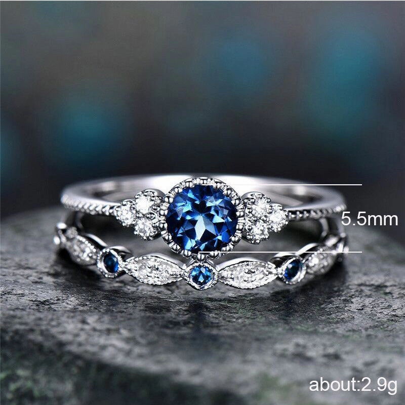Wholesale Fashion Zircon Two Piece Micropaved Emerald Ring