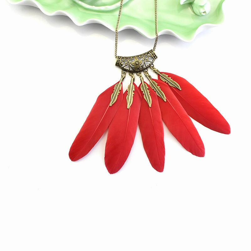 Wholesale Feather Indians Weave Chains of Vintage Leaf Sweaters