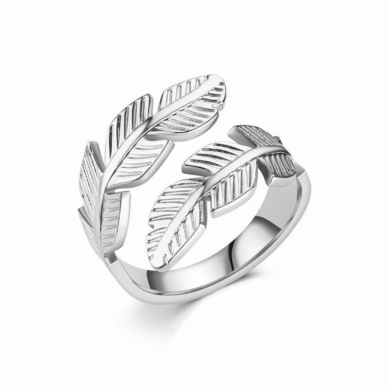 Wholesale Feather Opening Titanium Steel Rings