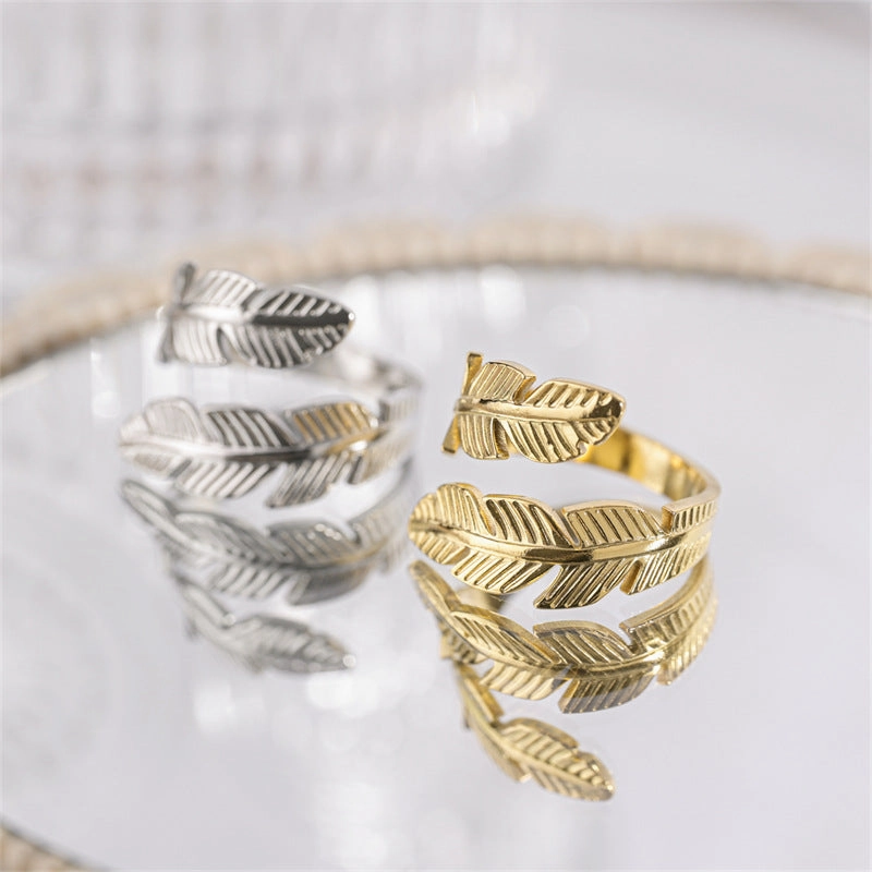 Wholesale Feather Opening Titanium Steel Rings