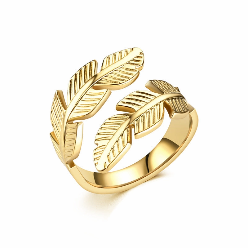 Wholesale Feather Opening Titanium Steel Rings