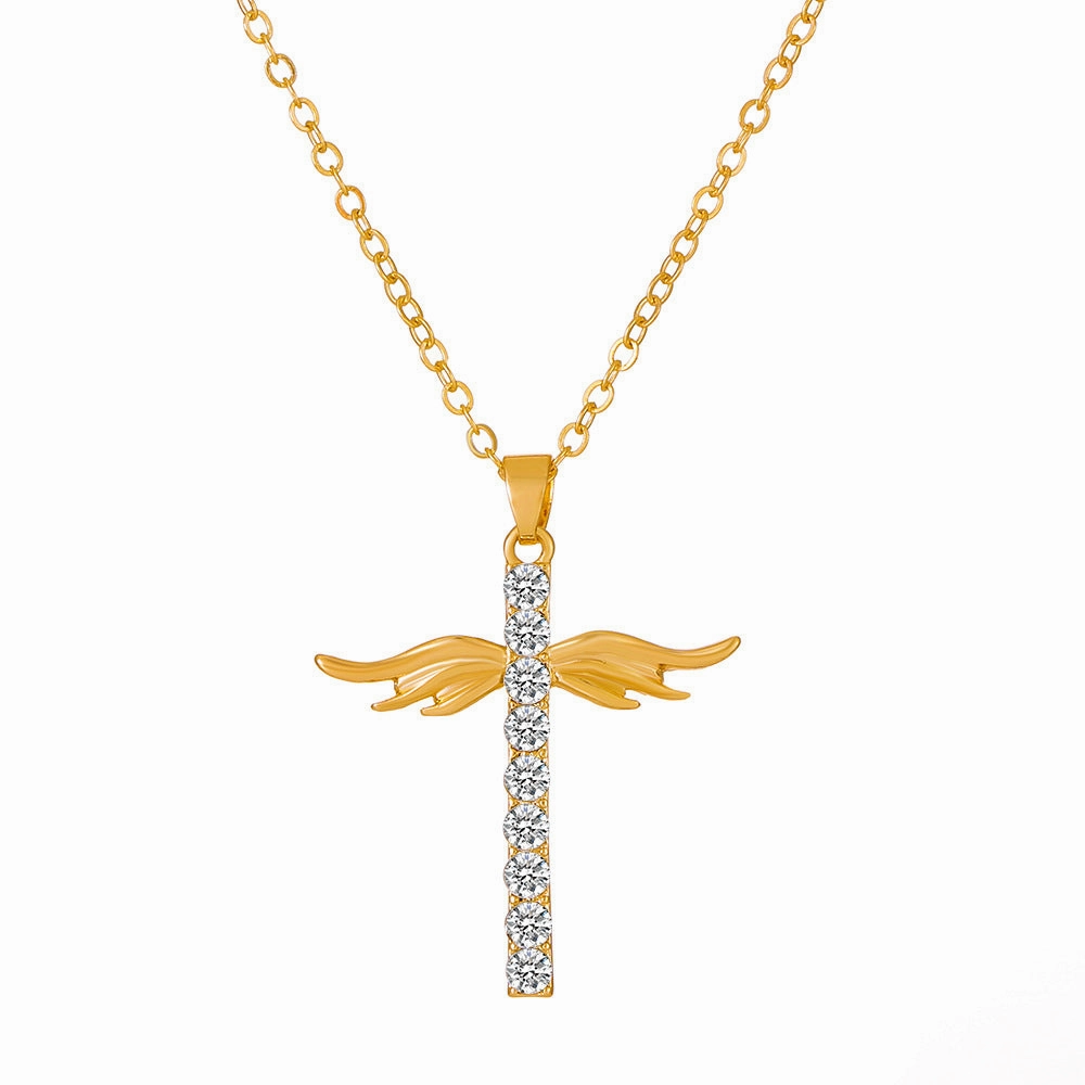 Wholesale Female Cross Creative Design Geometric Lockbone Punk Hip-hop Necklace Chain