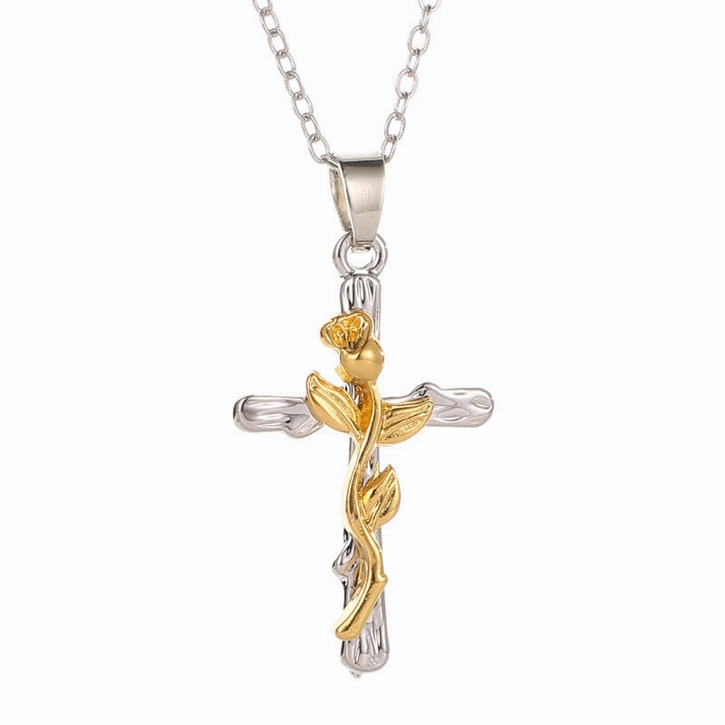Wholesale Female Cross Creative Design Geometric Lockbone Punk Hip-hop Necklace Chain