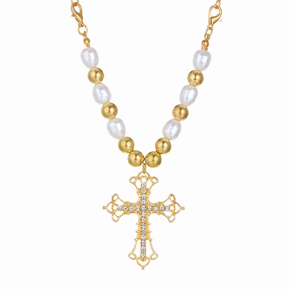 Wholesale Female Cross Creative Design Geometric Lockbone Punk Hip-hop Necklace Chain