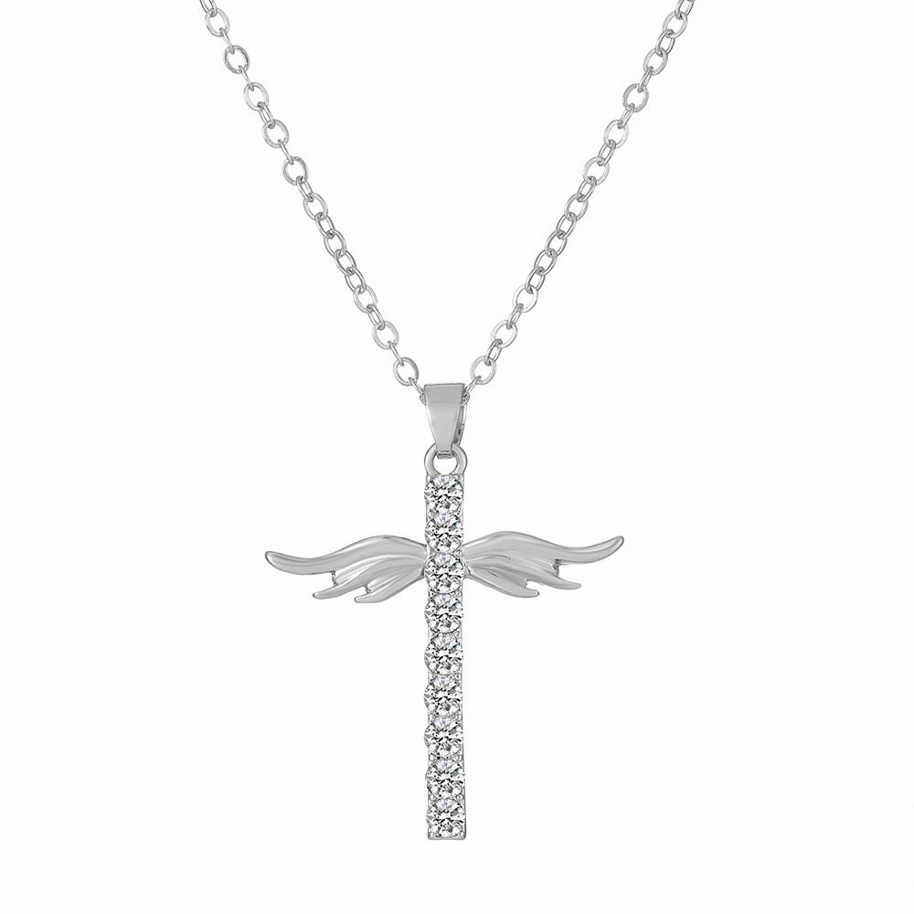 Wholesale Female Cross Creative Design Geometric Lockbone Punk Hip-hop Necklace Chain