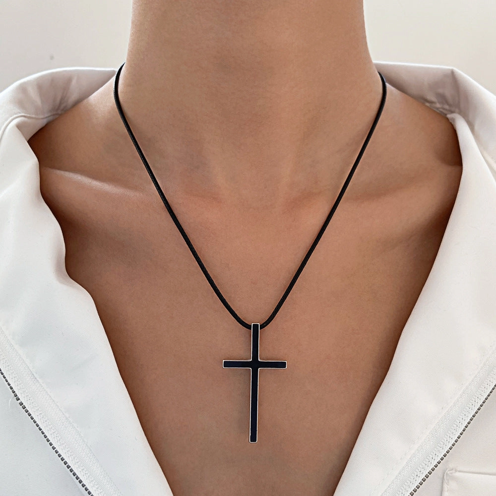 Wholesale Female Cross Creative Design Geometric Lockbone Punk Hip-hop Necklace Chain