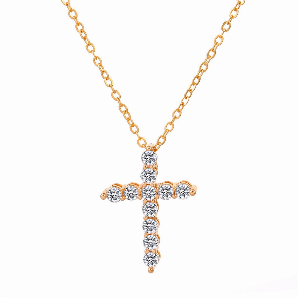 Wholesale Female Cross Creative Design Geometric Lockbone Punk Hip-hop Necklace Chain