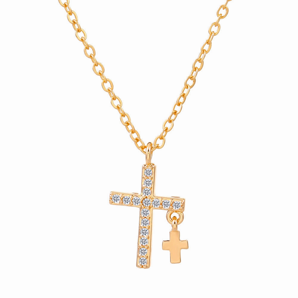 Wholesale Female Cross Creative Design Geometric Lockbone Punk Hip-hop Necklace Chain