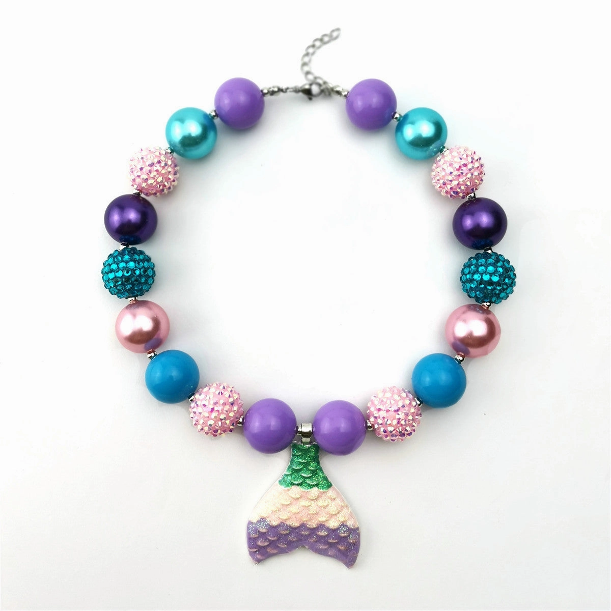 Wholesale Fishtail Color Pearl Mermaid Alloy Acrylic Necklaces