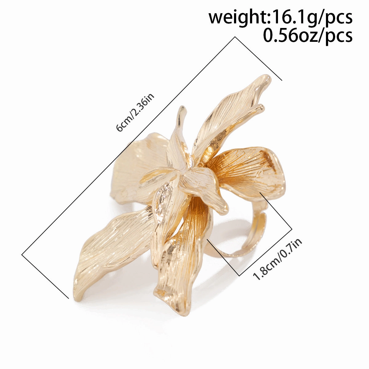 Wholesale Five-petal flower three-dimensional flower opening ring