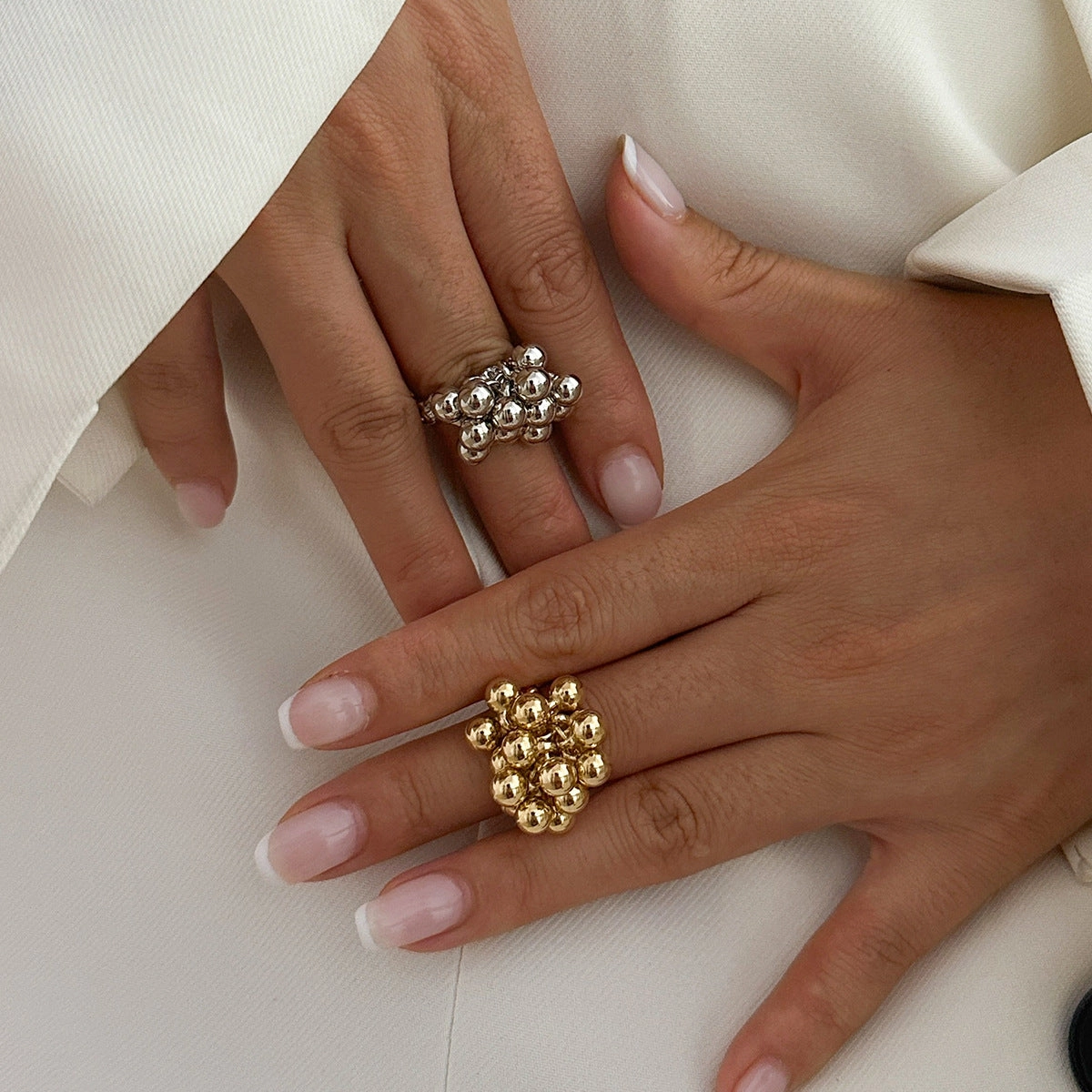 Wholesale Five-petal flower three-dimensional flower opening ring
