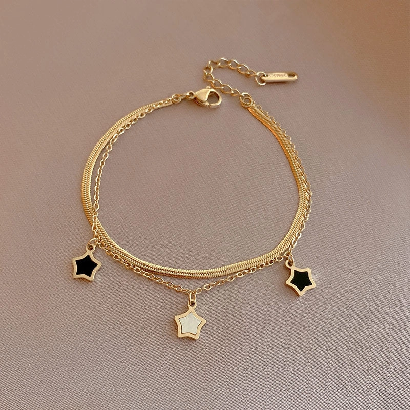 Wholesale Five-pointed Star Shell 14k Gold Necklace Clavicle Chain Bracelet
