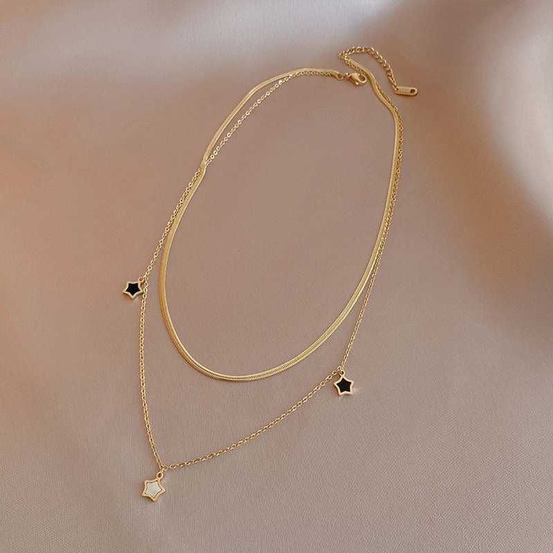 Wholesale Five-pointed Star Shell 14k Gold Necklace Clavicle Chain Bracelet