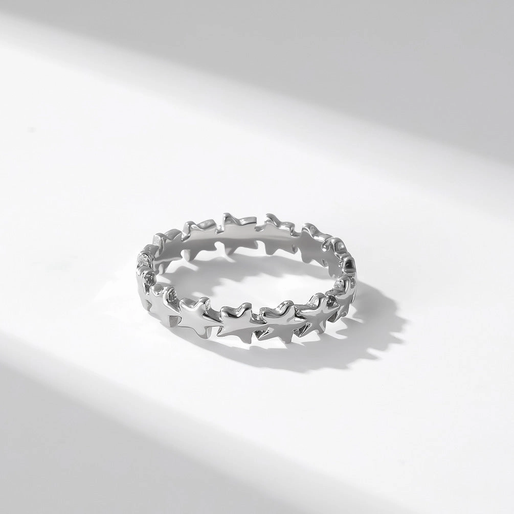 Wholesale Five-pointed Star Titanium Steel Rings