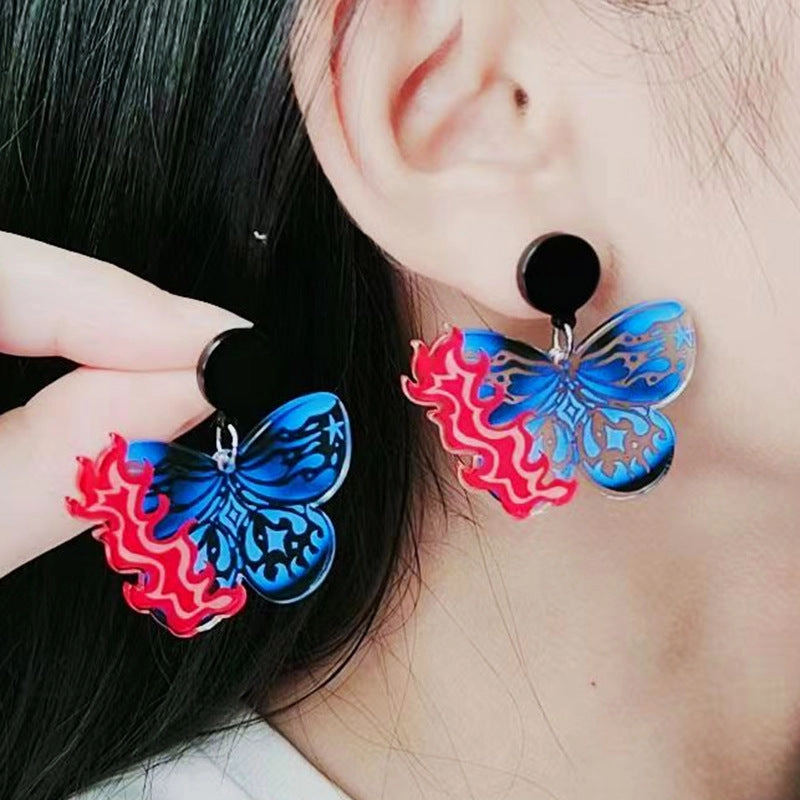 Wholesale Flame Butterfly Acrylic Earrings