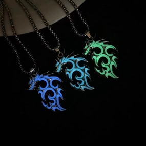 Wholesale Flame Dragon Wolf King Hip-Hop Personality Disco Design Couple Necklace