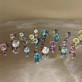 Wholesale Flash Series Huazi claw-set zircon ear bone stud earrings