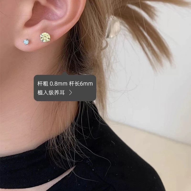 Wholesale Flash Series Huazi claw-set zircon ear bone stud earrings