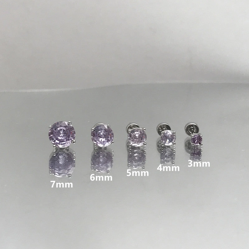 Wholesale Flash Series Huazi claw-set zircon ear bone stud earrings