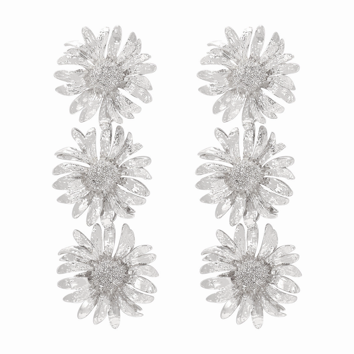 Wholesale Floral Chrysanthemum Alloy Earrings Necklaces Combination