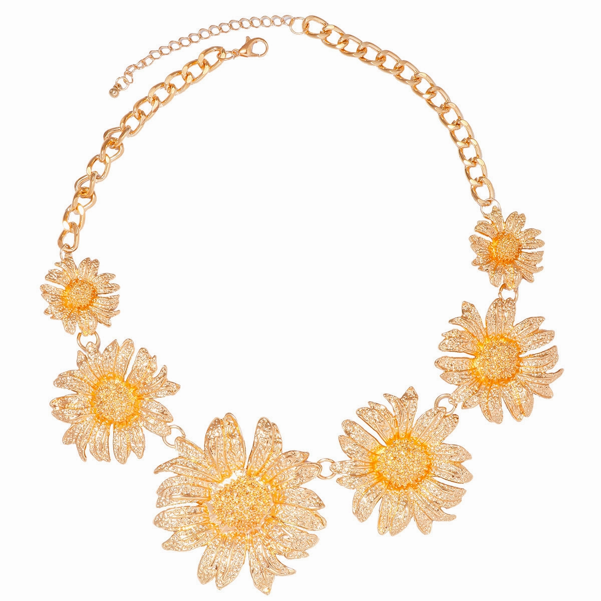 Wholesale Floral Chrysanthemum Alloy Earrings Necklaces Combination