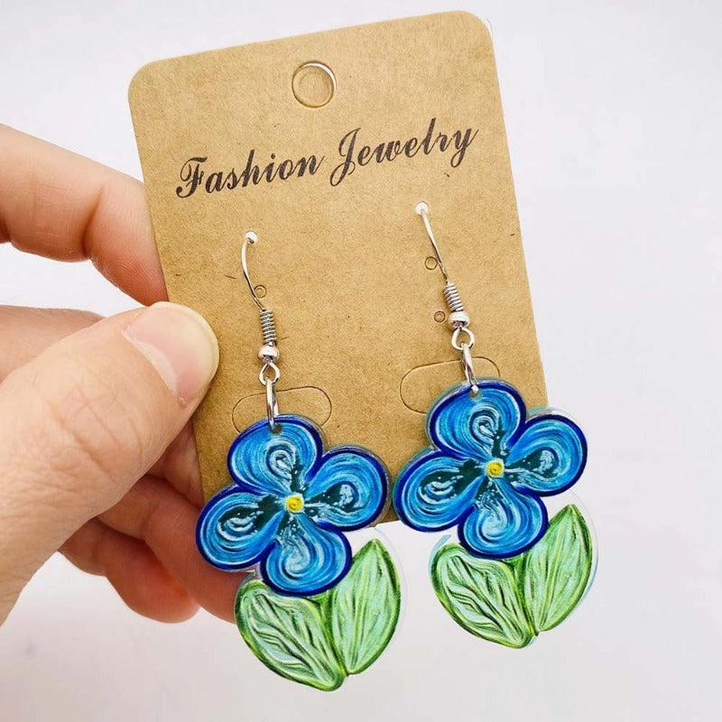 Wholesale Flower Girls Crocodile Acrylic Earrings