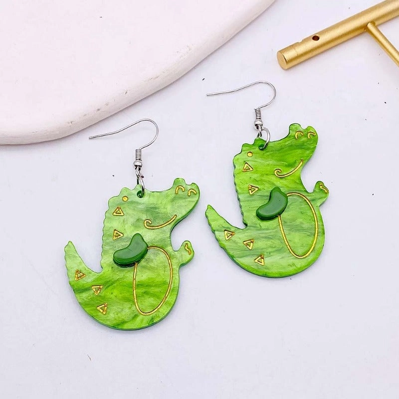 Wholesale Flower Girls Crocodile Acrylic Earrings
