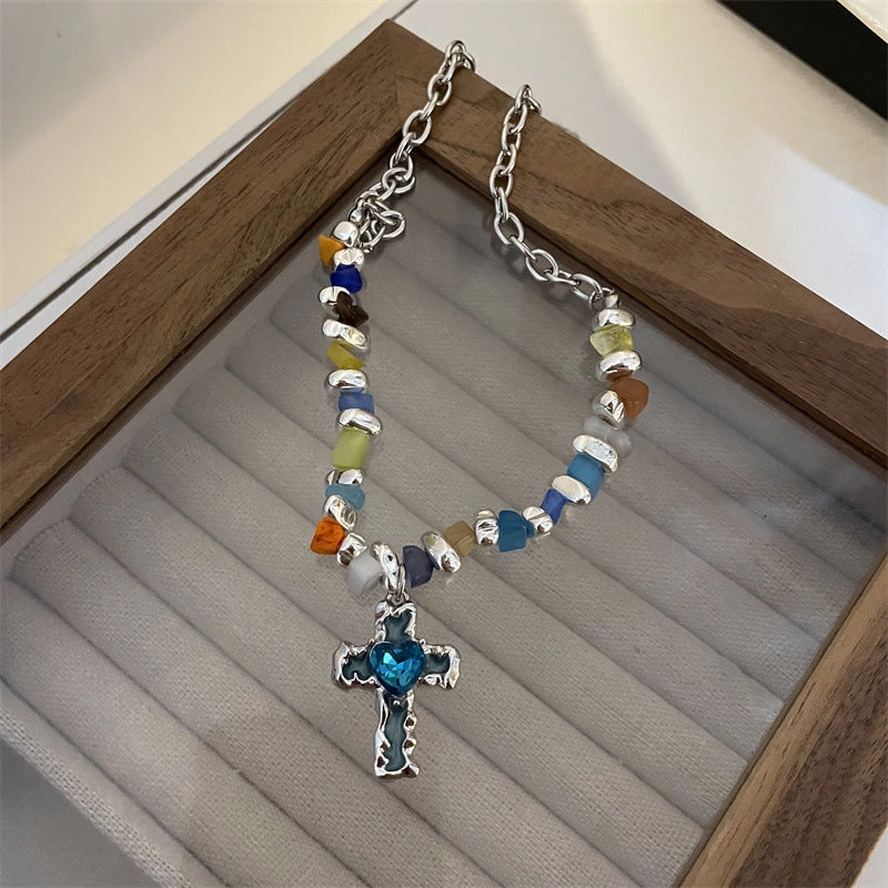 Wholesale Flower Love Heart Smiley Face Pendant Colorful Beaded Pearl Necklaces