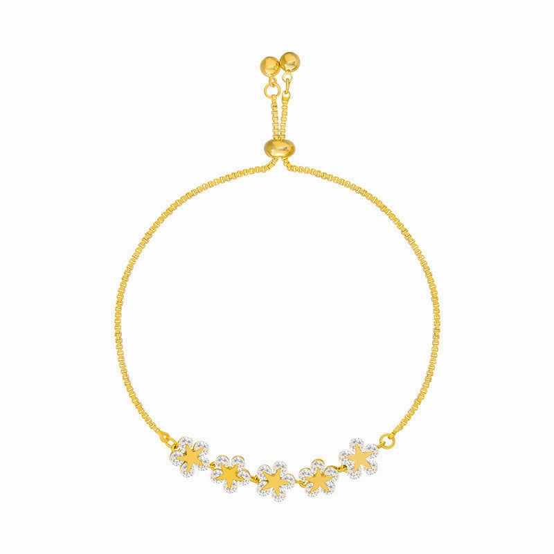 Wholesale Flower Petals Five Small Flowers Five-pointed Star Pull-out Adjustable Bracelet