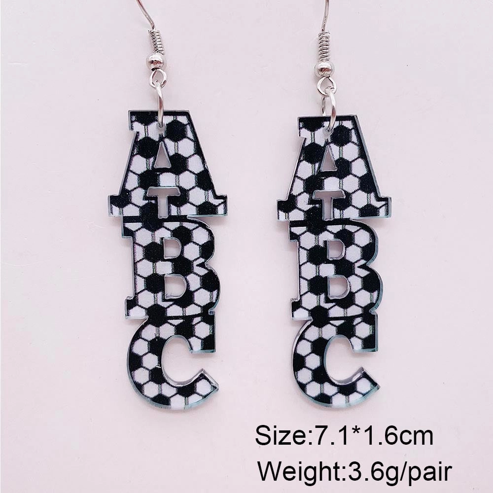 Wholesale Football Leopard Print Acrylic Earrings