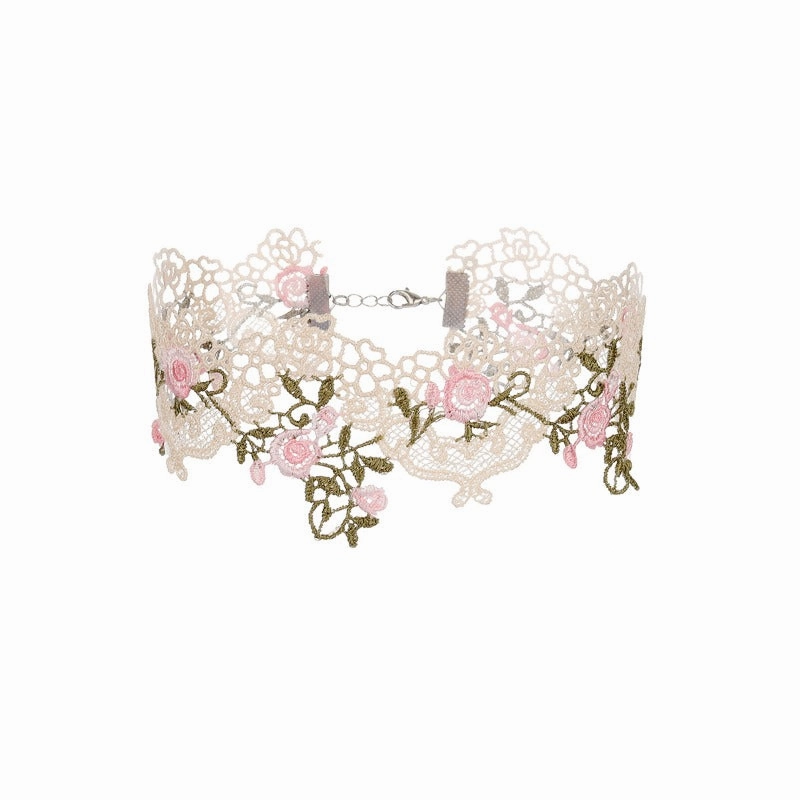 Wholesale Forest Color Lace Cold Style Personality Design Hollow Butterfly Flower Choker Necklace